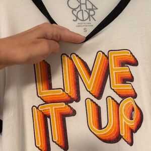 **Rare! Chaser "Live it Up" Ringer Tee -size Small